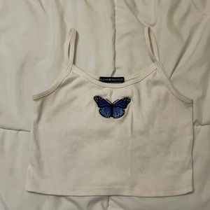 brandy melville blue butterfly skylar tank